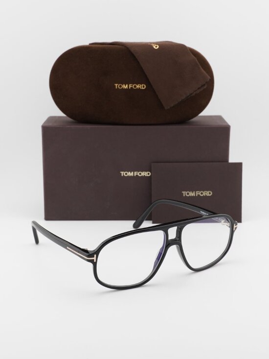 Tom Ford FT6082-B 001 Aviator Eyeglasses 57mm - Black / Blue Light Block main image 4